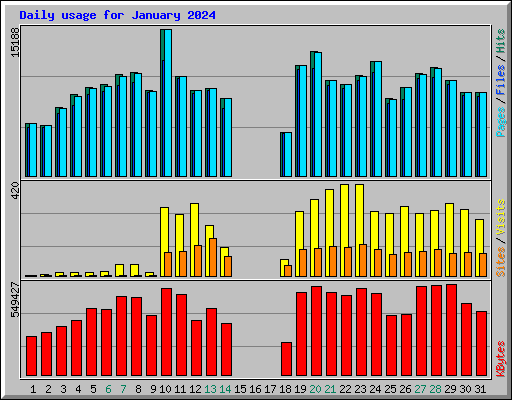 Daily usage for January 2024