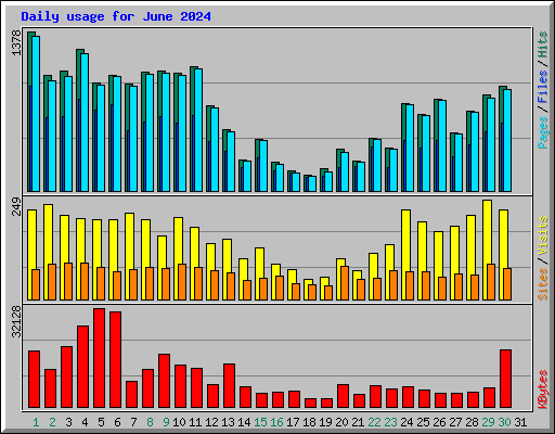 Daily usage for June 2024