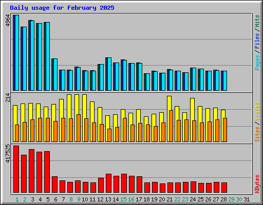 Daily usage for February 2025