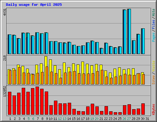 Daily usage for April 2025