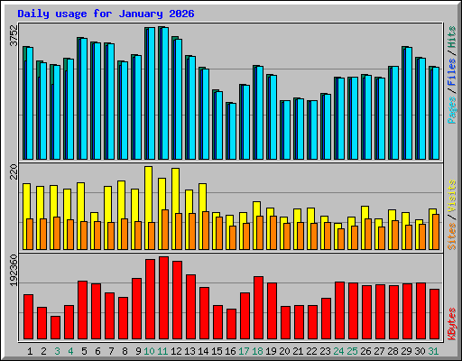Daily usage for January 2026