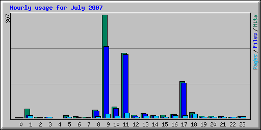 Hourly usage for July 2007