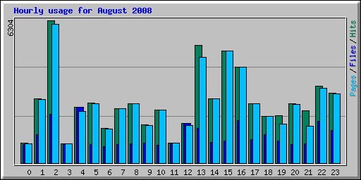 Hourly usage for August 2008