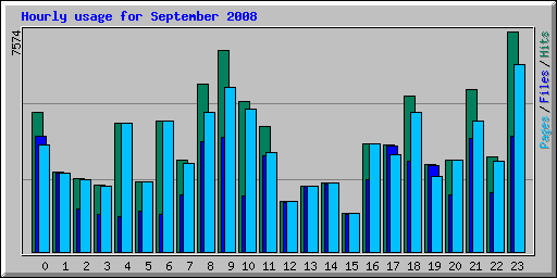 Hourly usage for September 2008
