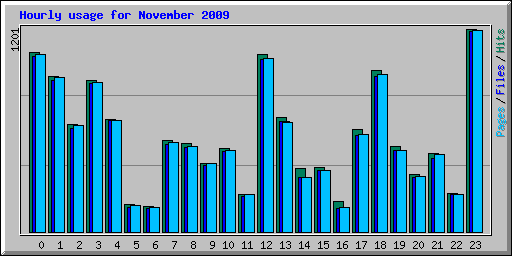 Hourly usage for November 2009