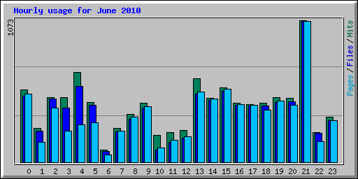 Hourly usage for June 2010