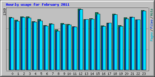 Hourly usage for February 2011