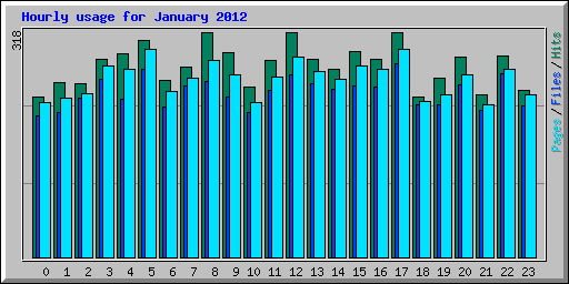 Hourly usage for January 2012