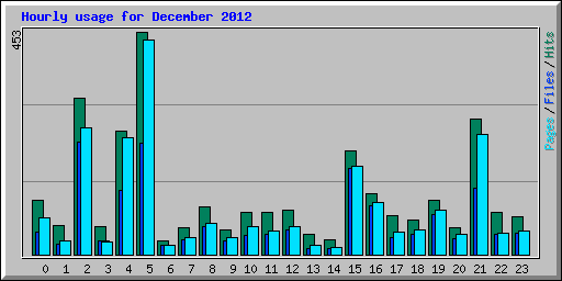 Hourly usage for December 2012