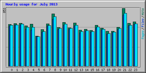 Hourly usage for July 2013