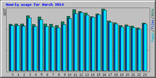 Hourly usage for March 2014