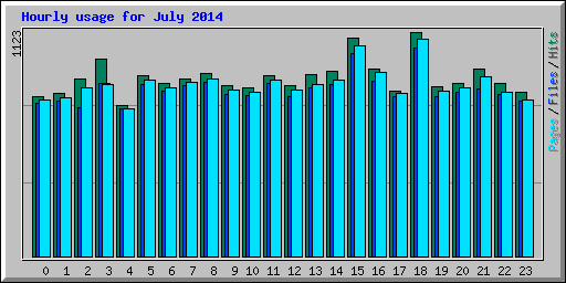 Hourly usage for July 2014