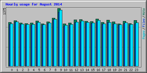 Hourly usage for August 2014