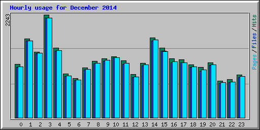 Hourly usage for December 2014