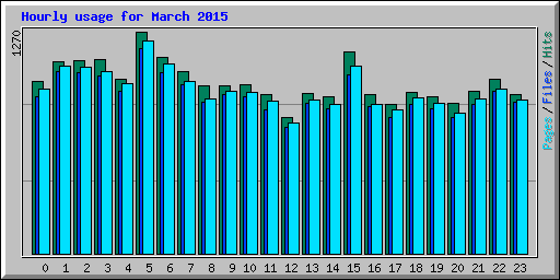 Hourly usage for March 2015