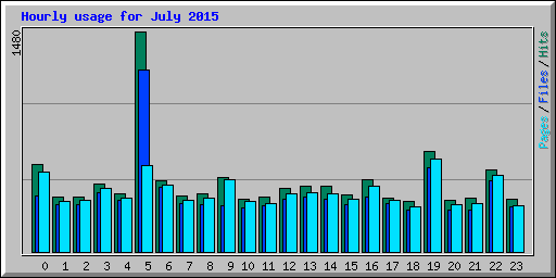 Hourly usage for July 2015