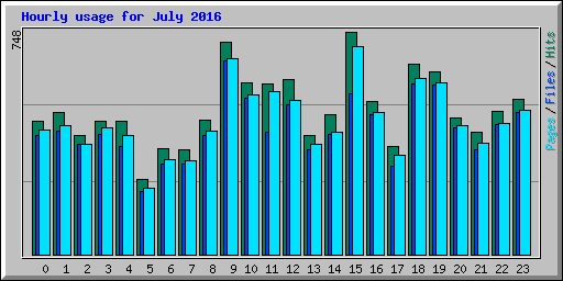 Hourly usage for July 2016