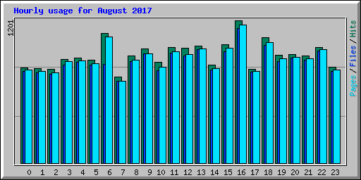 Hourly usage for August 2017
