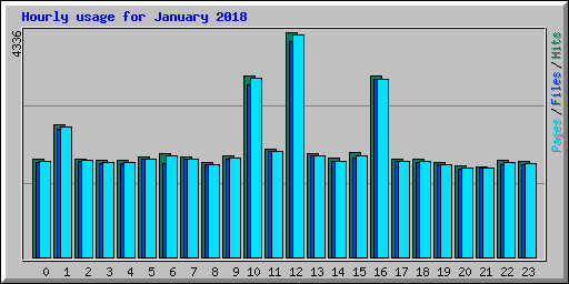 Hourly usage for January 2018