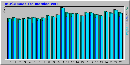 Hourly usage for December 2018