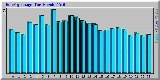 Hourly usage for March 2019