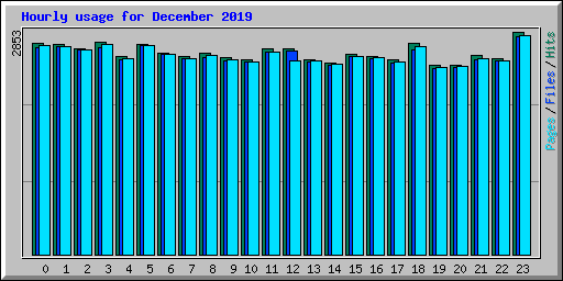 Hourly usage for December 2019