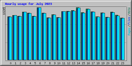 Hourly usage for July 2023