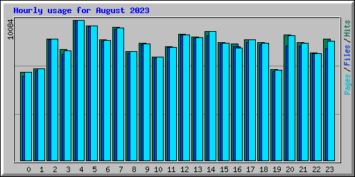 Hourly usage for August 2023