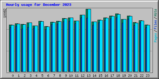 Hourly usage for December 2023