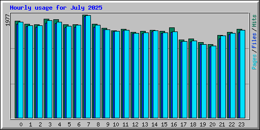 Hourly usage for July 2025