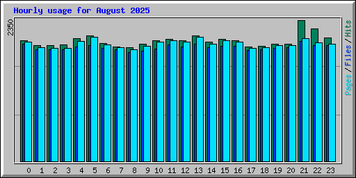 Hourly usage for August 2025