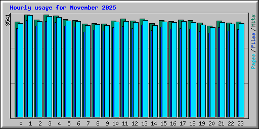 Hourly usage for November 2025